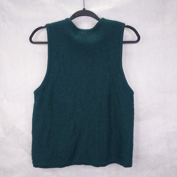 PENDLETON Vest Women's Petite M Green & Gold 100% Wool Button Up Embroidery VTG - Picture 6 of 8